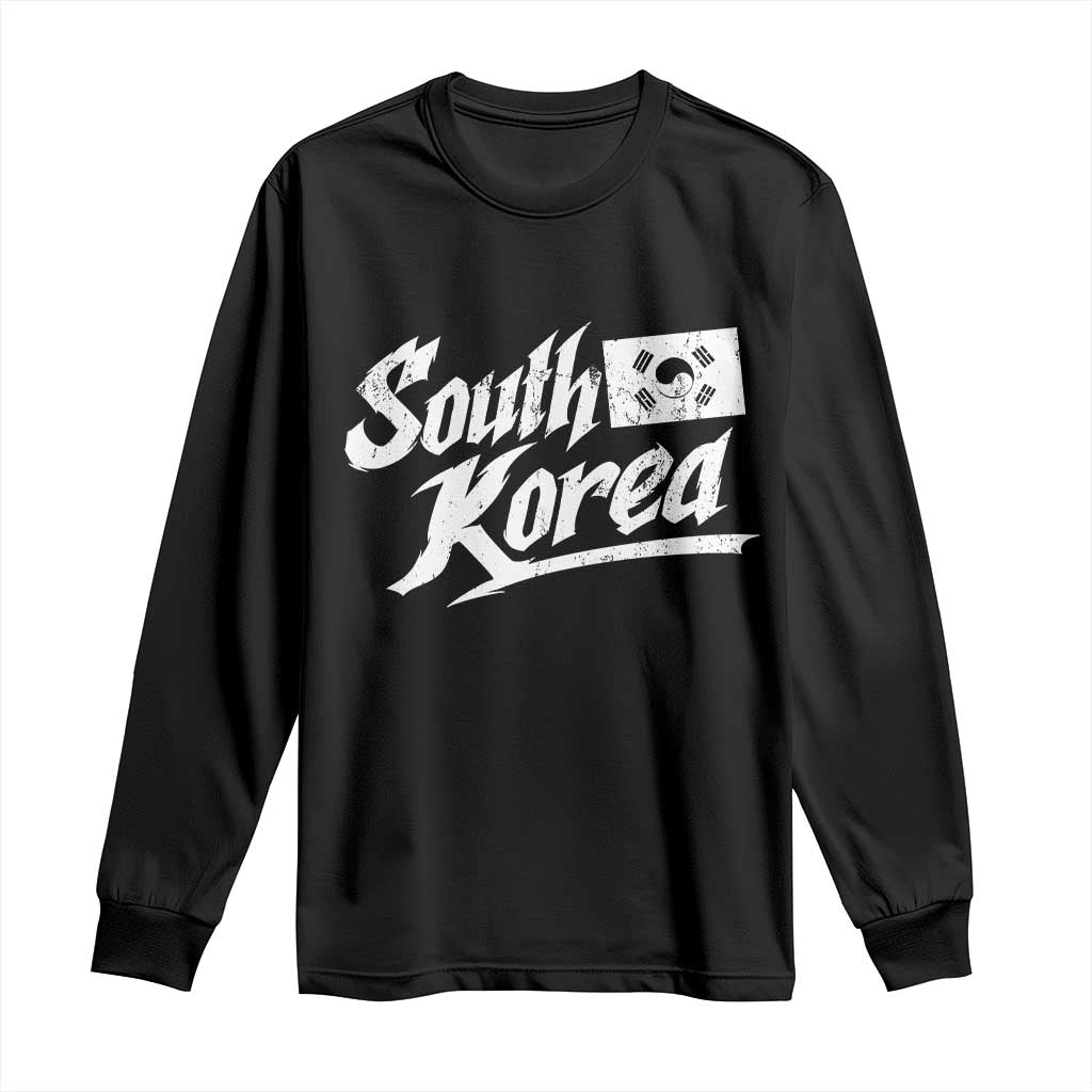 South Korea Long Sleeve Shirt Retro Vintage Sport Korean Flag