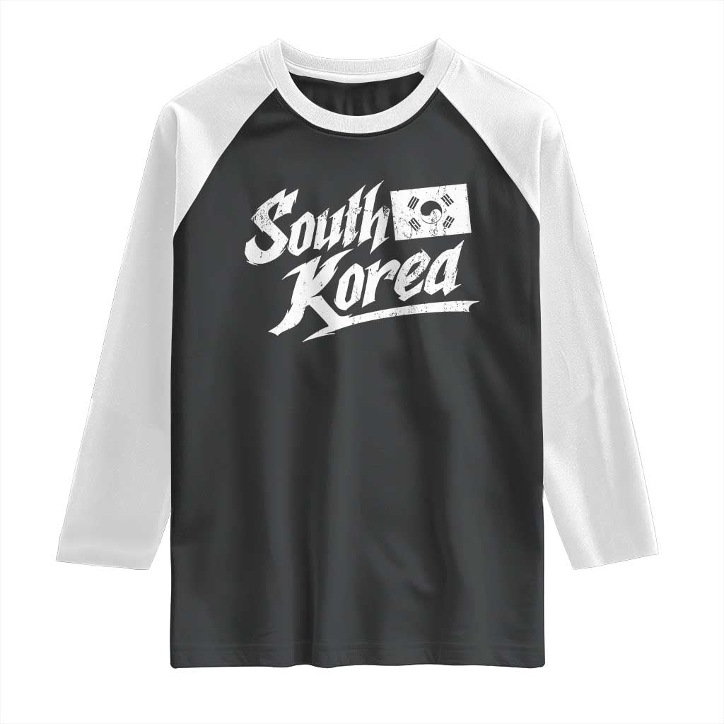 South Korea Raglan Shirt Retro Vintage Sport Korean Flag