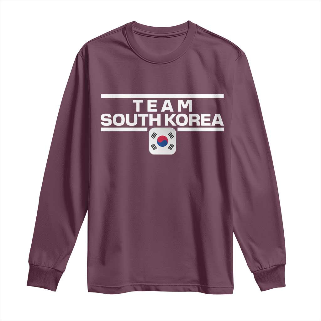 Team South Korea Korean Flag Long Sleeve Shirt