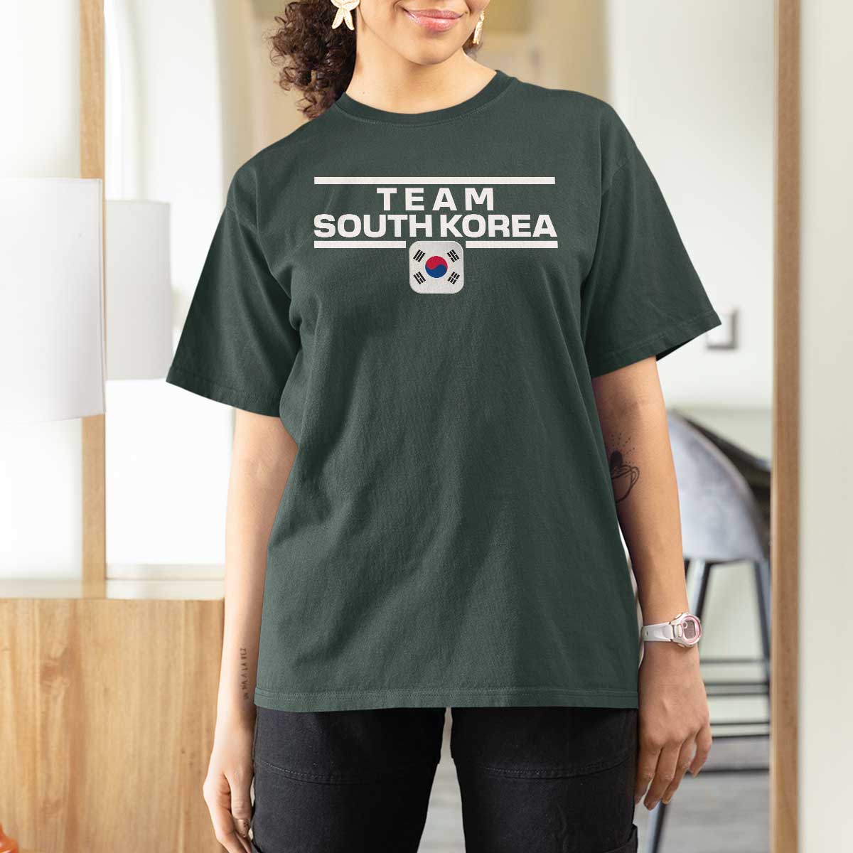Team South Korea Korean Flag T Shirt For Women