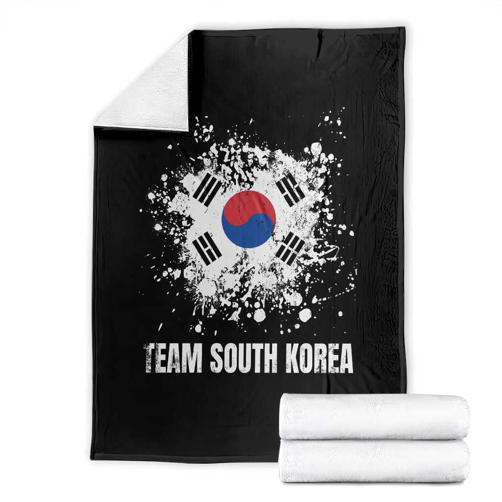 South Korea National Team Throw Blanket Retro Vintage Watercolors Sport Korean Flag