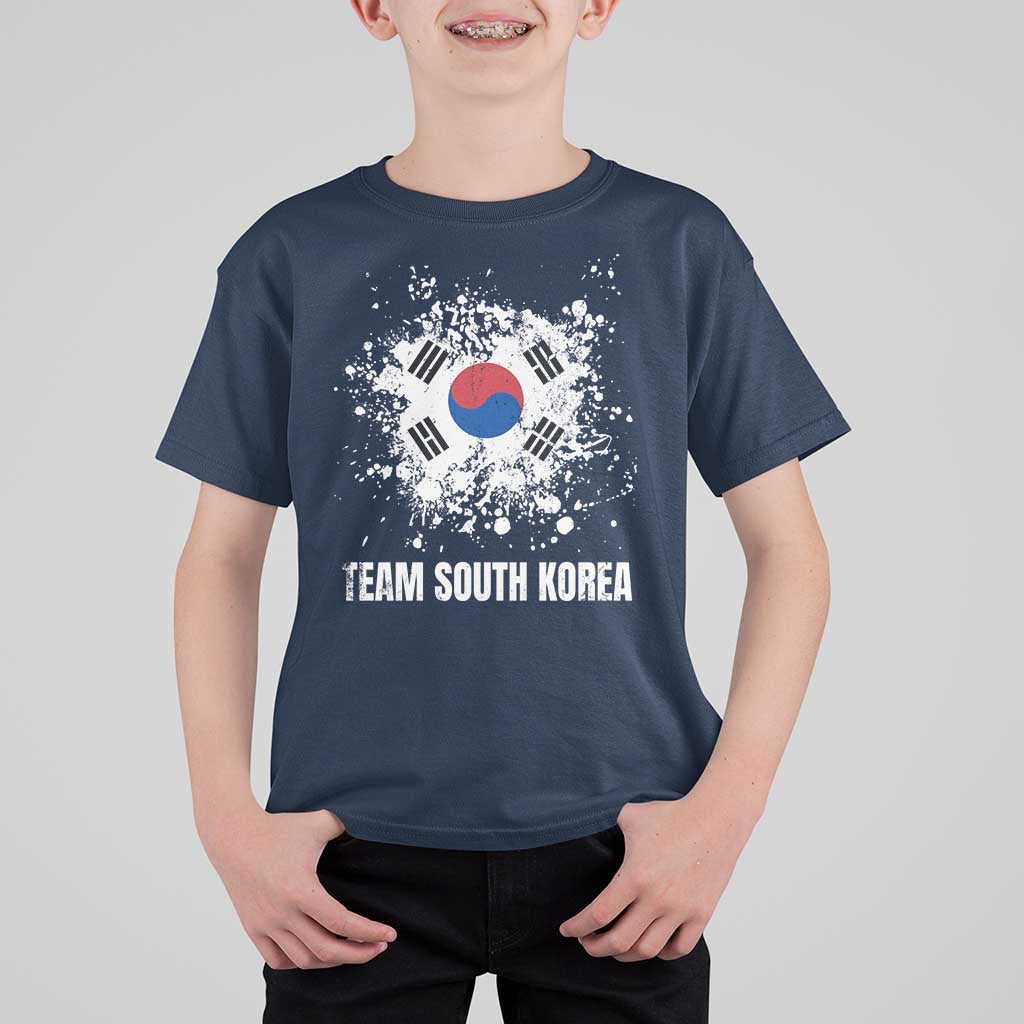 South Korea National Team T Shirt For Kid Retro Vintage Watercolors Sport Korean Flag