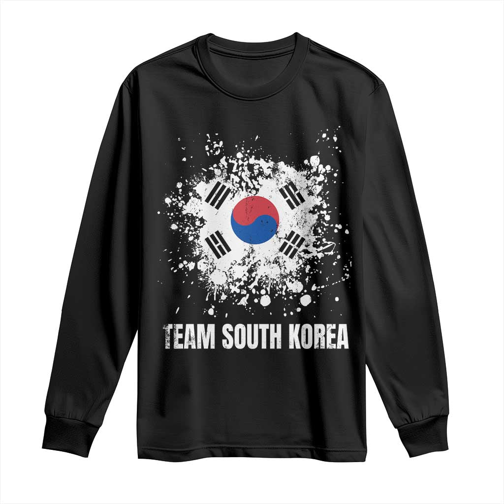 South Korea National Team Long Sleeve Shirt Retro Vintage Watercolors Sport Korean Flag