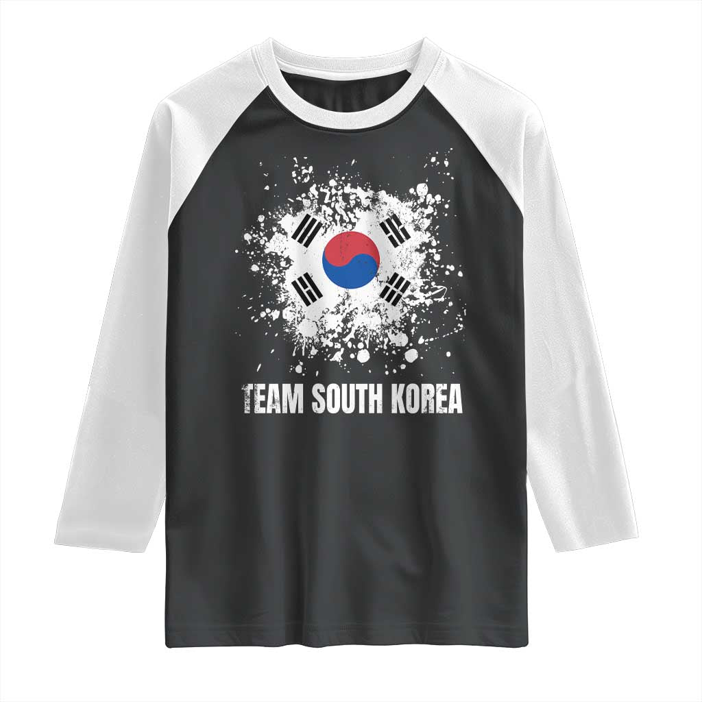 South Korea National Team Raglan Shirt Retro Vintage Watercolors Sport Korean Flag