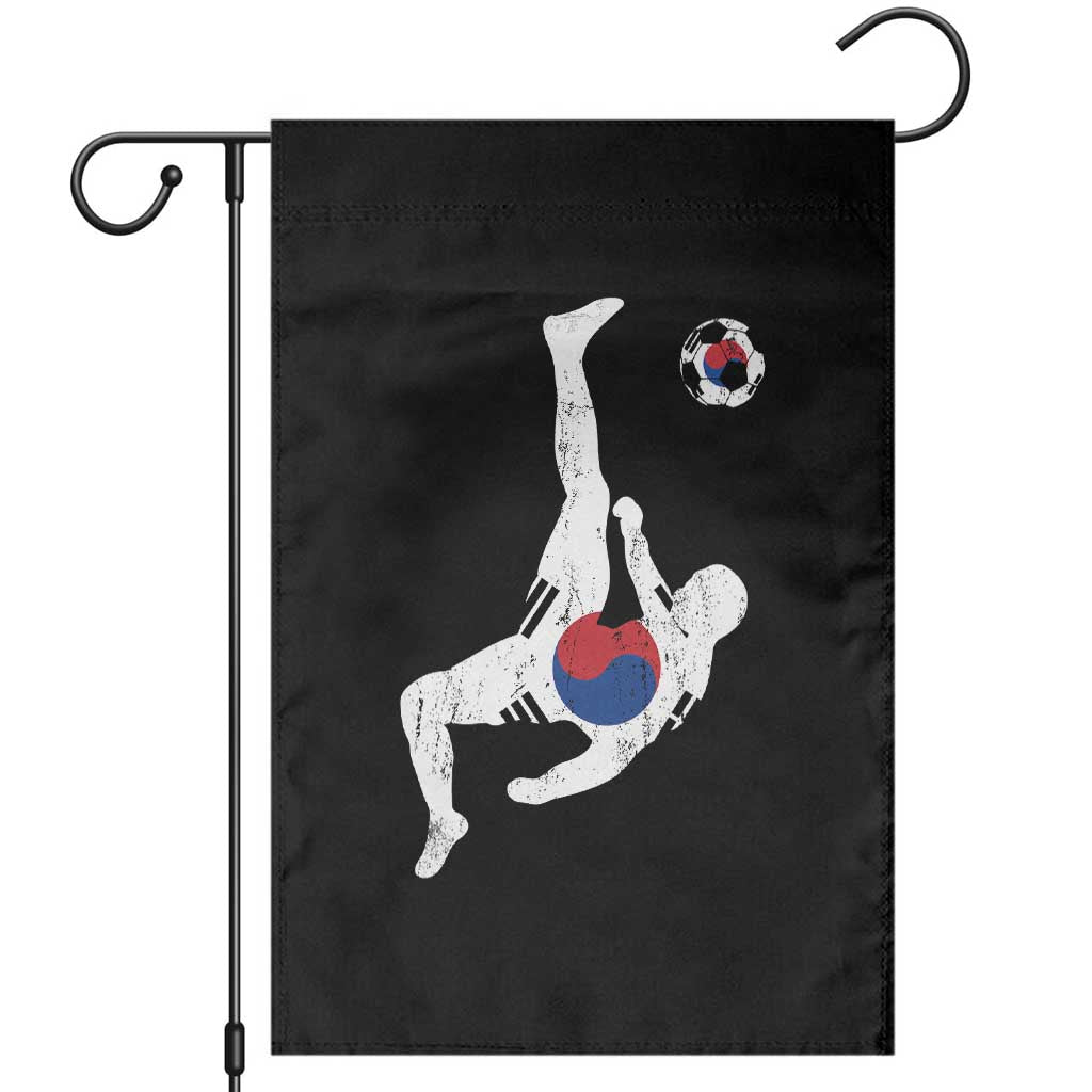 South Korea Soccer Garden Flag Bicycle Kick Silhouette Korean Flag