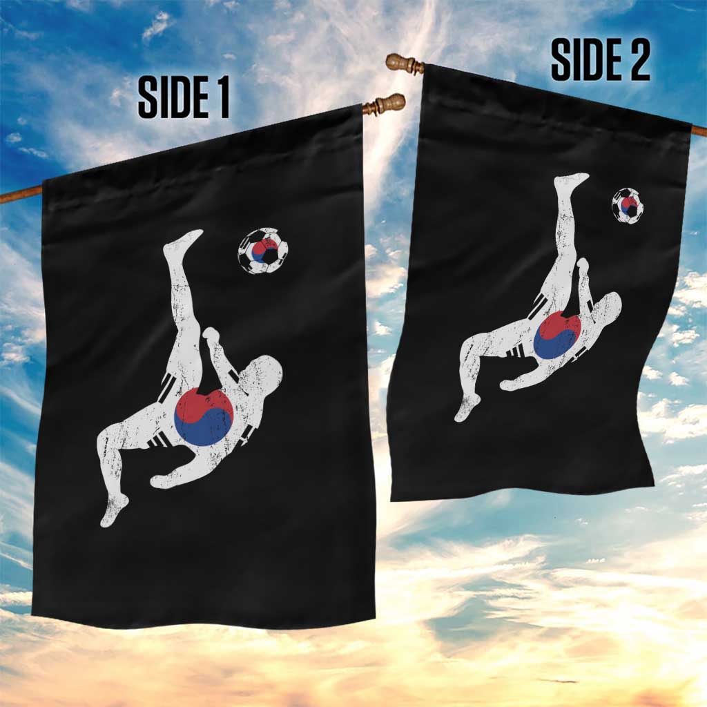 South Korea Soccer Garden Flag Bicycle Kick Silhouette Korean Flag