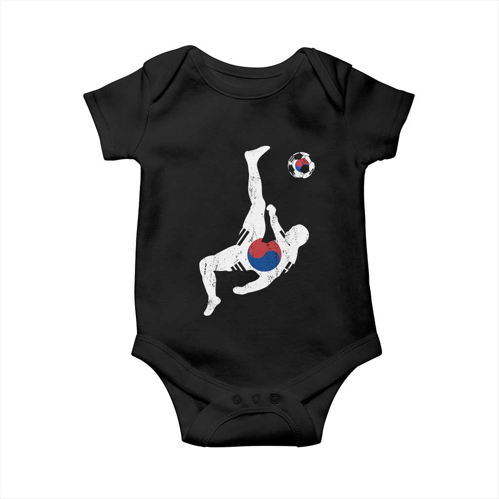 South Korea Soccer Baby Onesie Bicycle Kick Silhouette Korean Flag