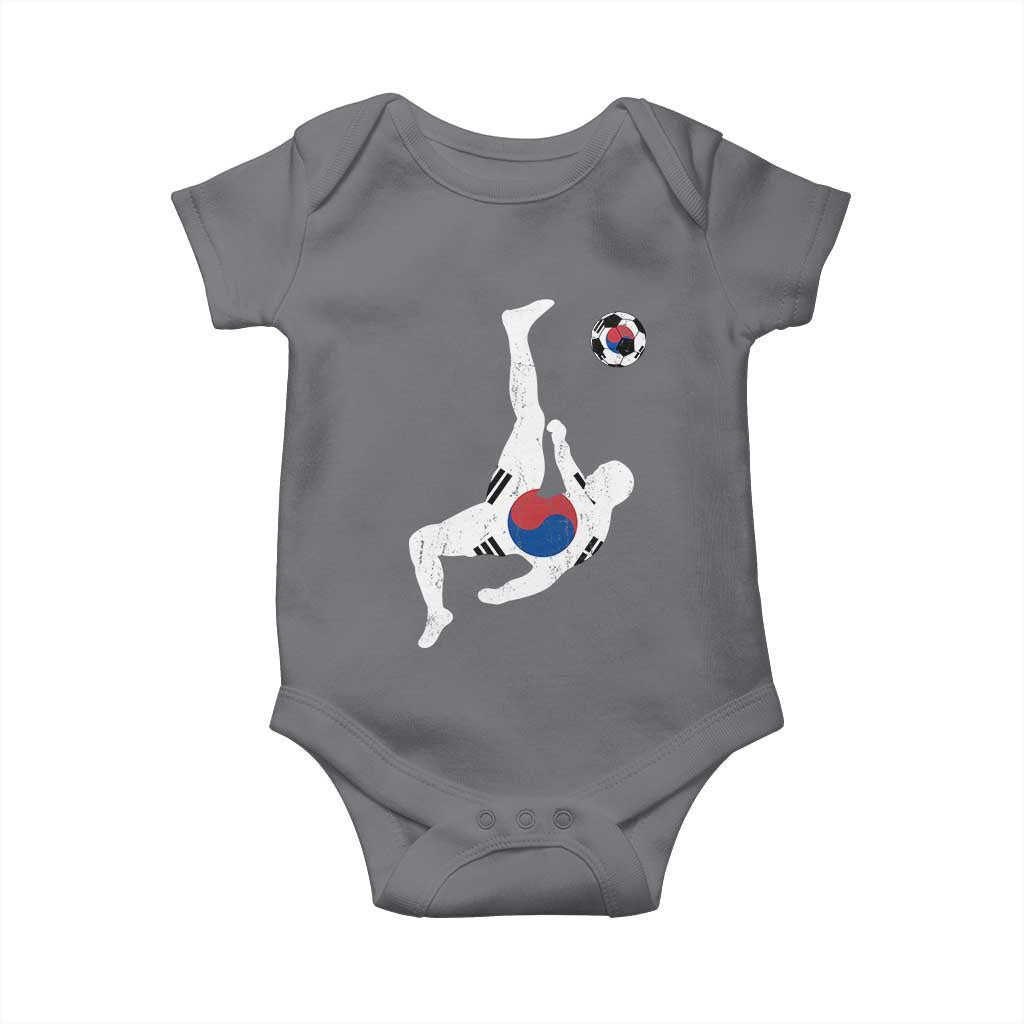South Korea Soccer Baby Onesie Bicycle Kick Silhouette Korean Flag