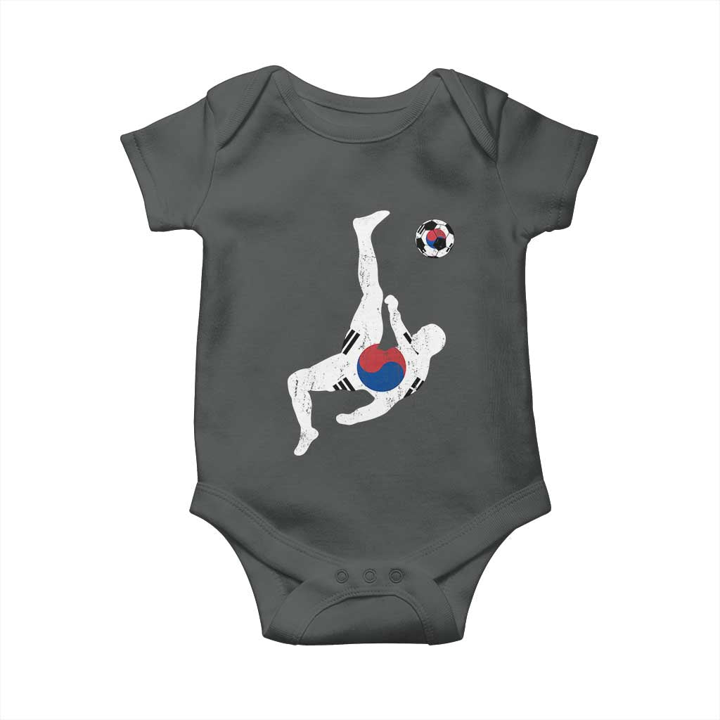 South Korea Soccer Baby Onesie Bicycle Kick Silhouette Korean Flag