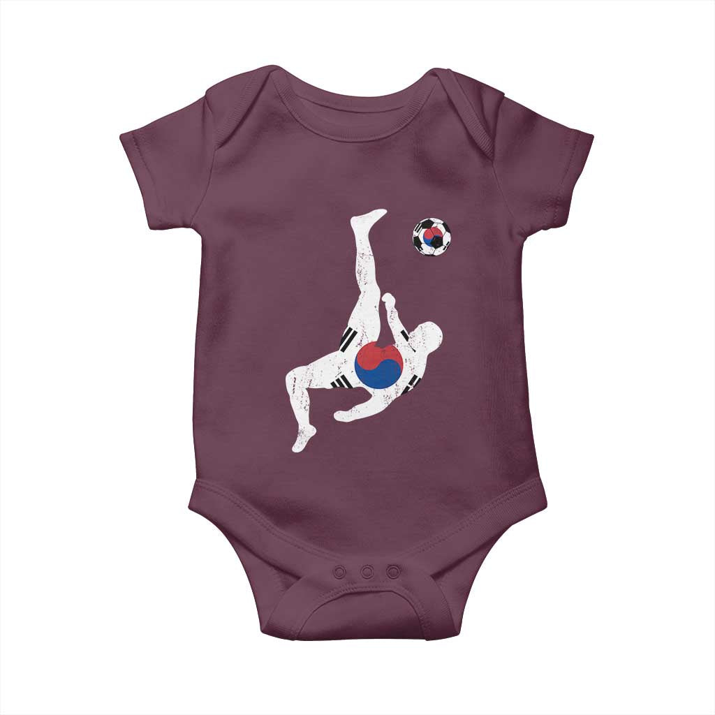 South Korea Soccer Baby Onesie Bicycle Kick Silhouette Korean Flag