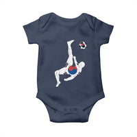 South Korea Soccer Baby Onesie Bicycle Kick Silhouette Korean Flag