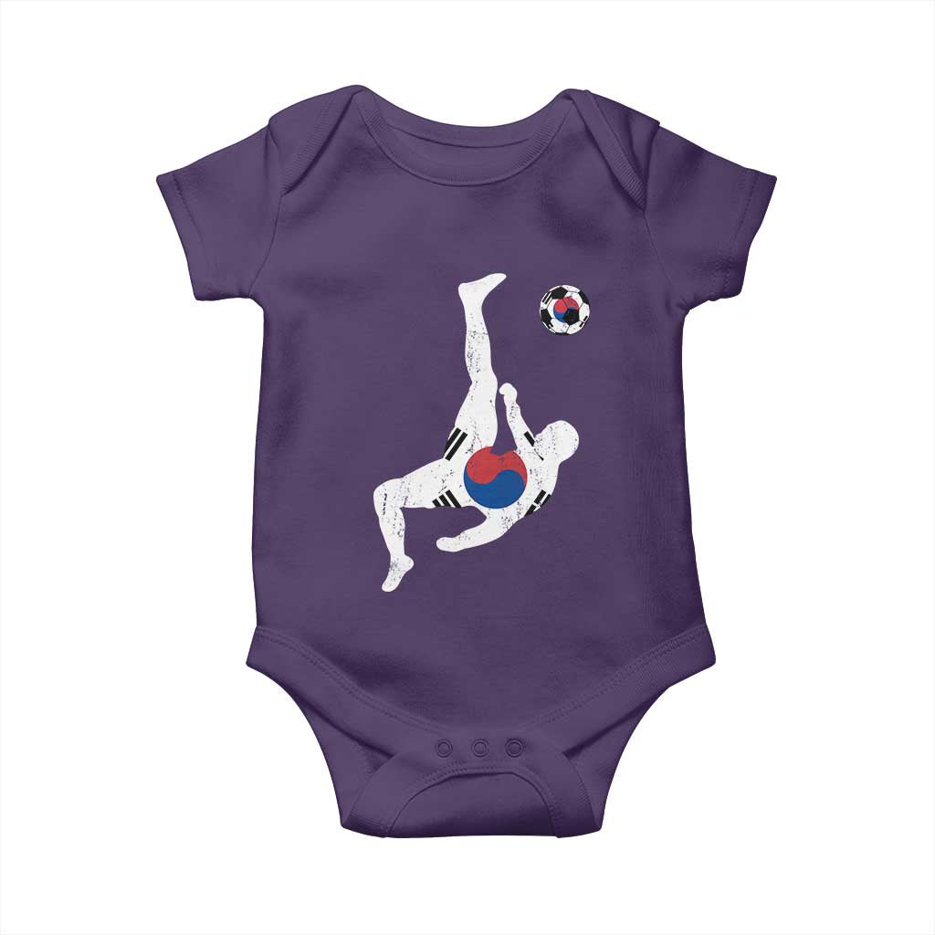 South Korea Soccer Baby Onesie Bicycle Kick Silhouette Korean Flag