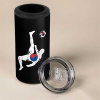South Korea Soccer 4 in 1 Can Cooler Tumbler Bicycle Kick Silhouette Korean Flag