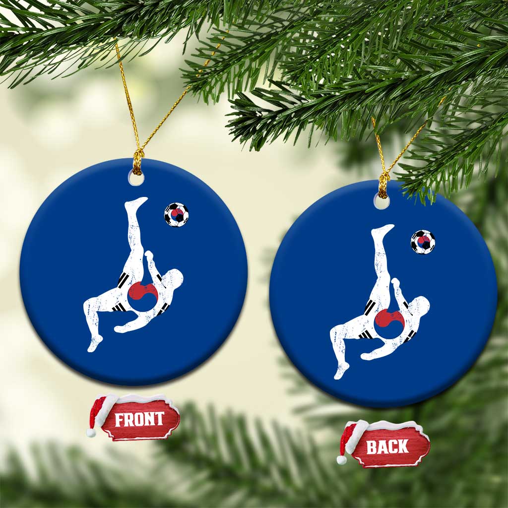 South Korea Soccer Ceramic Ornament Bicycle Kick Silhouette Korean Flag