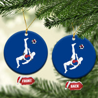South Korea Soccer Ceramic Ornament Bicycle Kick Silhouette Korean Flag