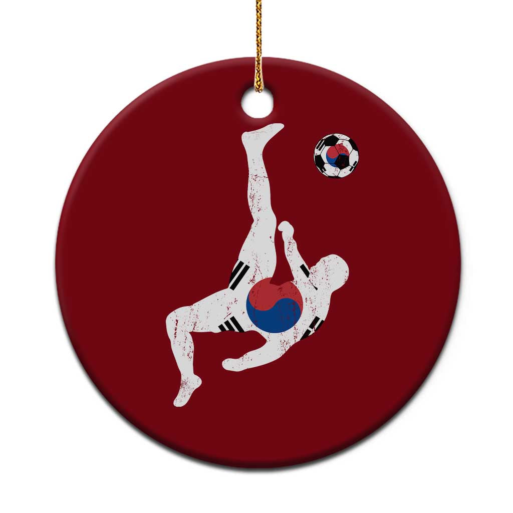 South Korea Soccer Ceramic Ornament Bicycle Kick Silhouette Korean Flag
