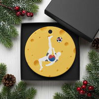 South Korea Soccer Ceramic Ornament Bicycle Kick Silhouette Korean Flag