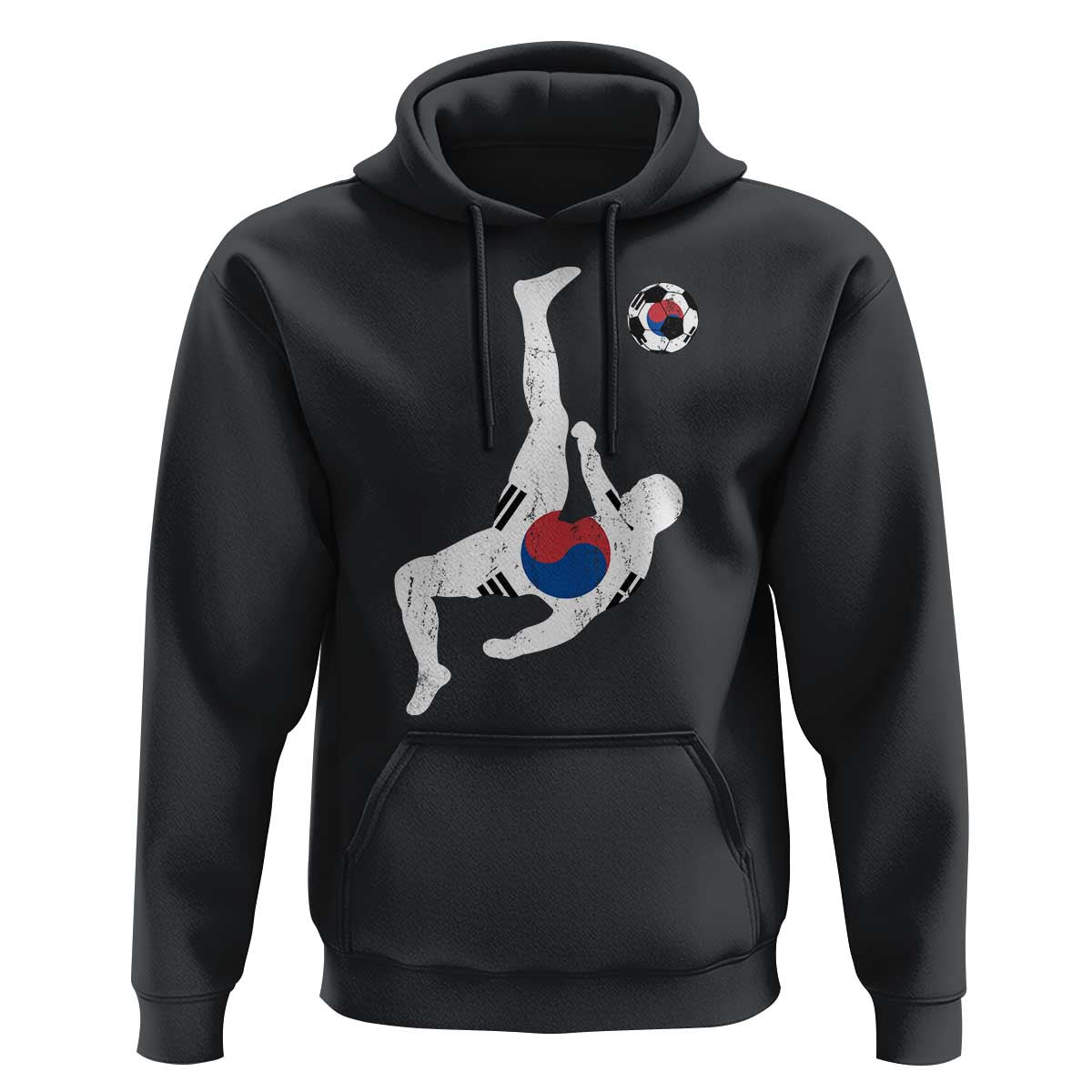 South Korea Soccer Hoodie Bicycle Kick Silhouette Korean Flag