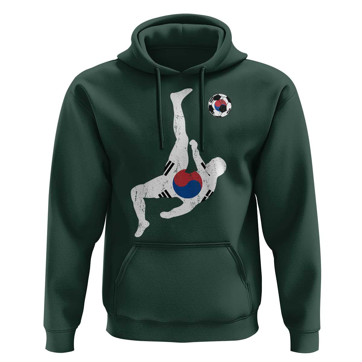 South Korea Soccer Hoodie Bicycle Kick Silhouette Korean Flag