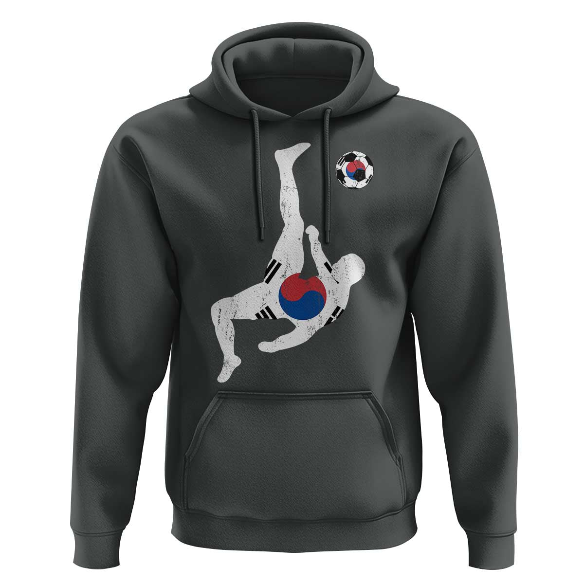 South Korea Soccer Hoodie Bicycle Kick Silhouette Korean Flag