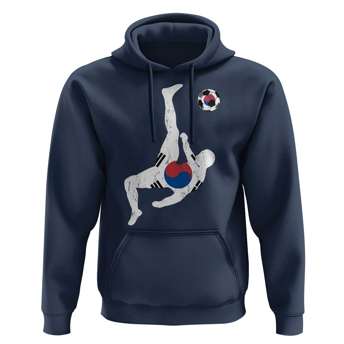 South Korea Soccer Hoodie Bicycle Kick Silhouette Korean Flag