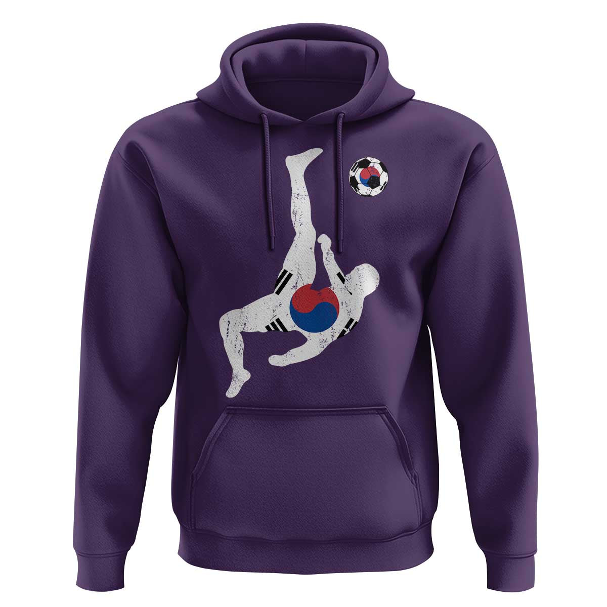South Korea Soccer Hoodie Bicycle Kick Silhouette Korean Flag