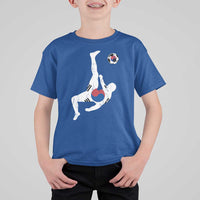 South Korea Soccer T Shirt For Kid Bicycle Kick Silhouette Korean Flag