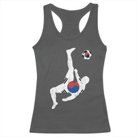South Korea Soccer Racerback Tank Top Bicycle Kick Silhouette Korean Flag