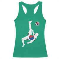 South Korea Soccer Racerback Tank Top Bicycle Kick Silhouette Korean Flag