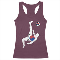 South Korea Soccer Racerback Tank Top Bicycle Kick Silhouette Korean Flag