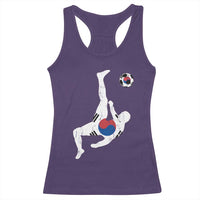 South Korea Soccer Racerback Tank Top Bicycle Kick Silhouette Korean Flag