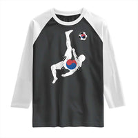 South Korea Soccer Raglan Shirt Bicycle Kick Silhouette Korean Flag