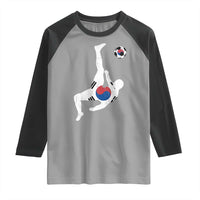 South Korea Soccer Raglan Shirt Bicycle Kick Silhouette Korean Flag