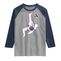 South Korea Soccer Raglan Shirt Bicycle Kick Silhouette Korean Flag