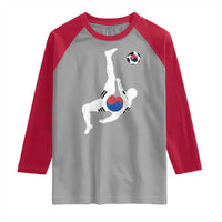 South Korea Soccer Raglan Shirt Bicycle Kick Silhouette Korean Flag