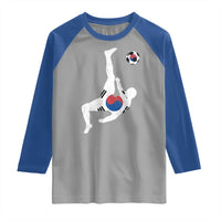 South Korea Soccer Raglan Shirt Bicycle Kick Silhouette Korean Flag