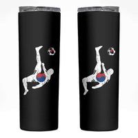 South Korea Soccer Skinny Tumbler Bicycle Kick Silhouette Korean Flag