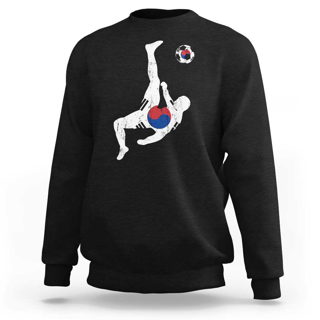 South Korea Soccer Sweatshirt Bicycle Kick Silhouette Korean Flag