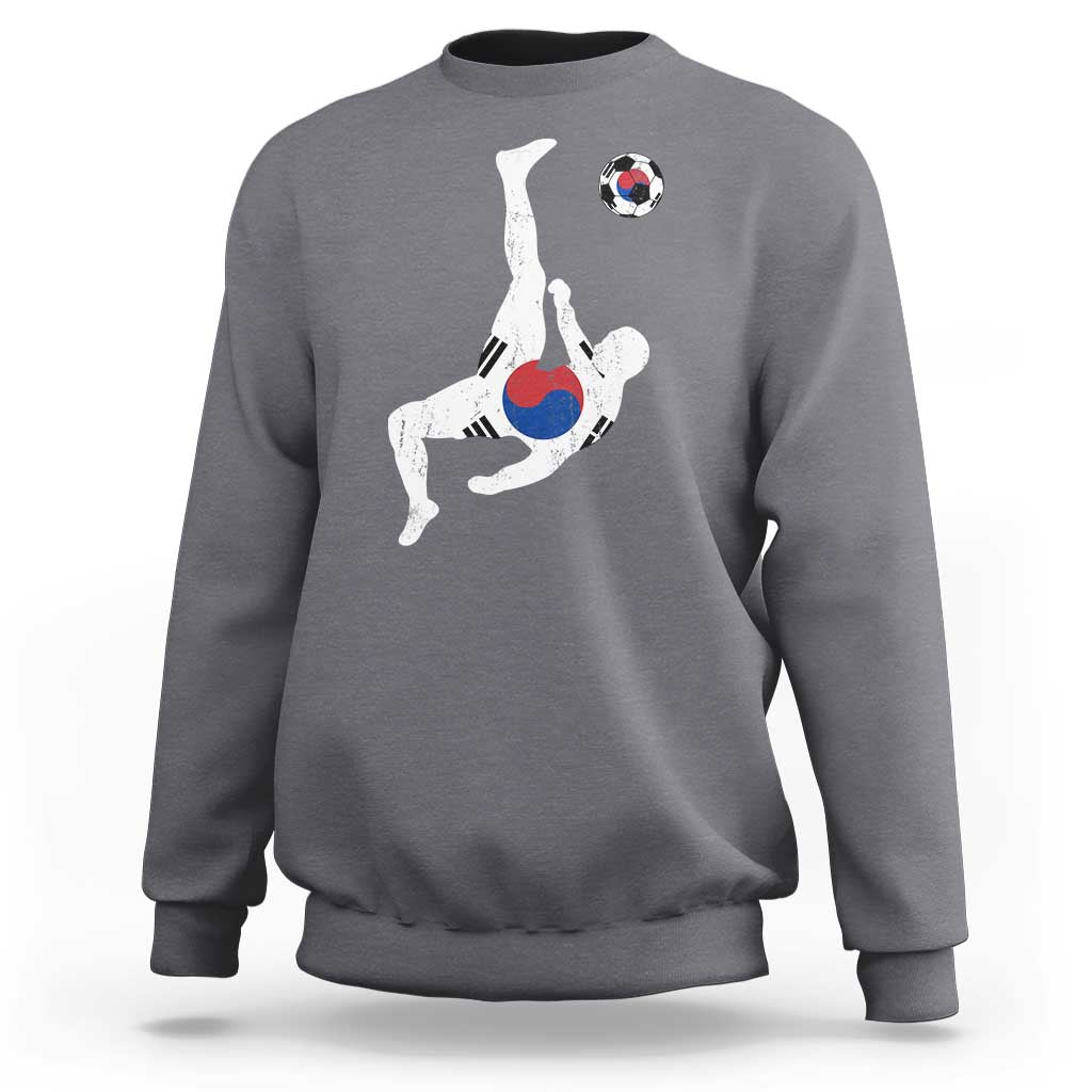 South Korea Soccer Sweatshirt Bicycle Kick Silhouette Korean Flag