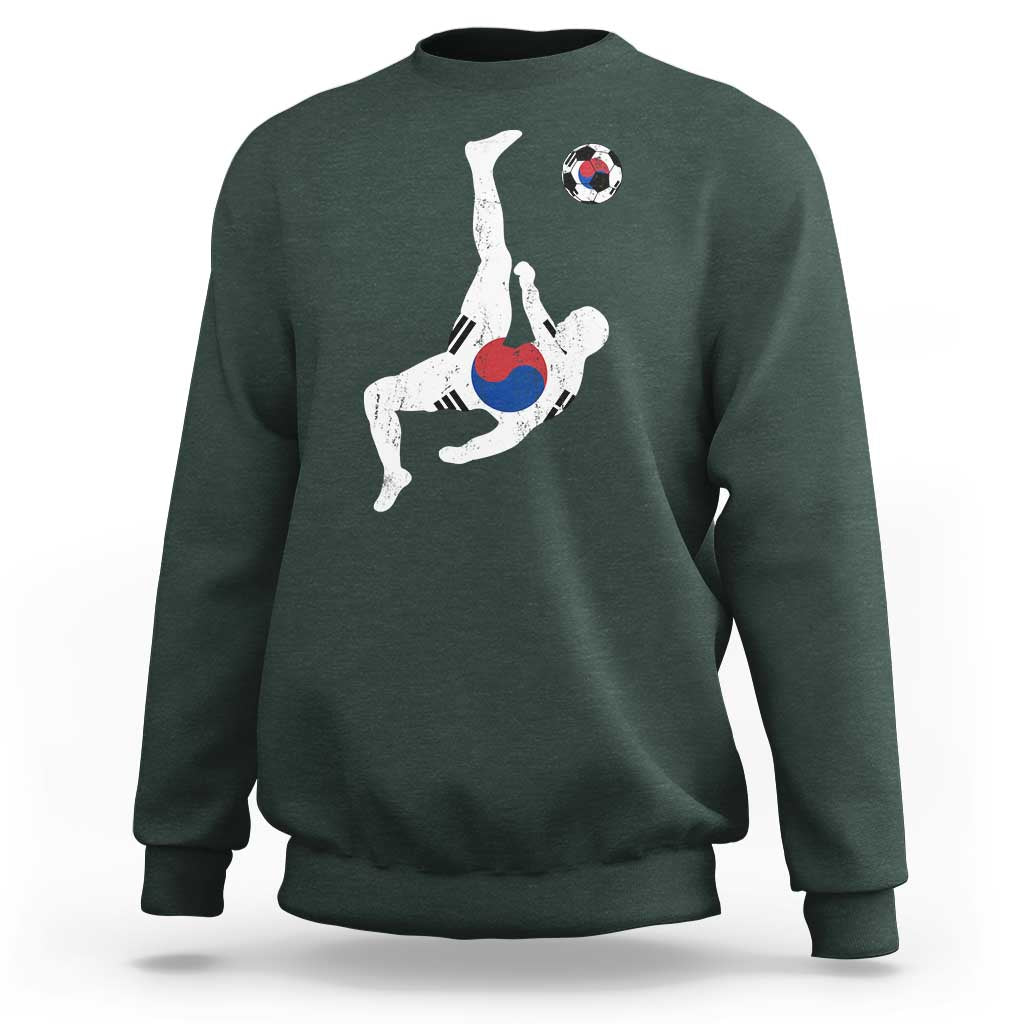 South Korea Soccer Sweatshirt Bicycle Kick Silhouette Korean Flag