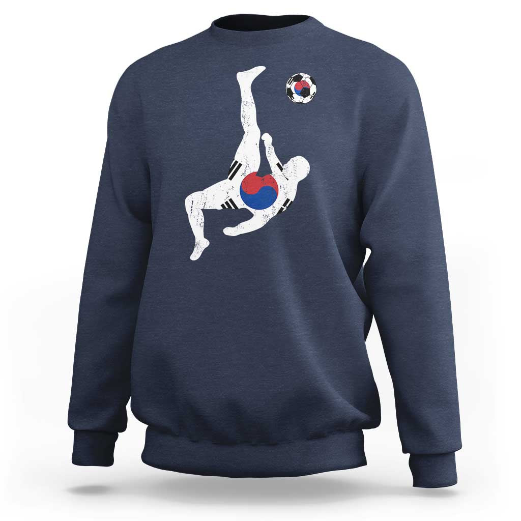South Korea Soccer Sweatshirt Bicycle Kick Silhouette Korean Flag