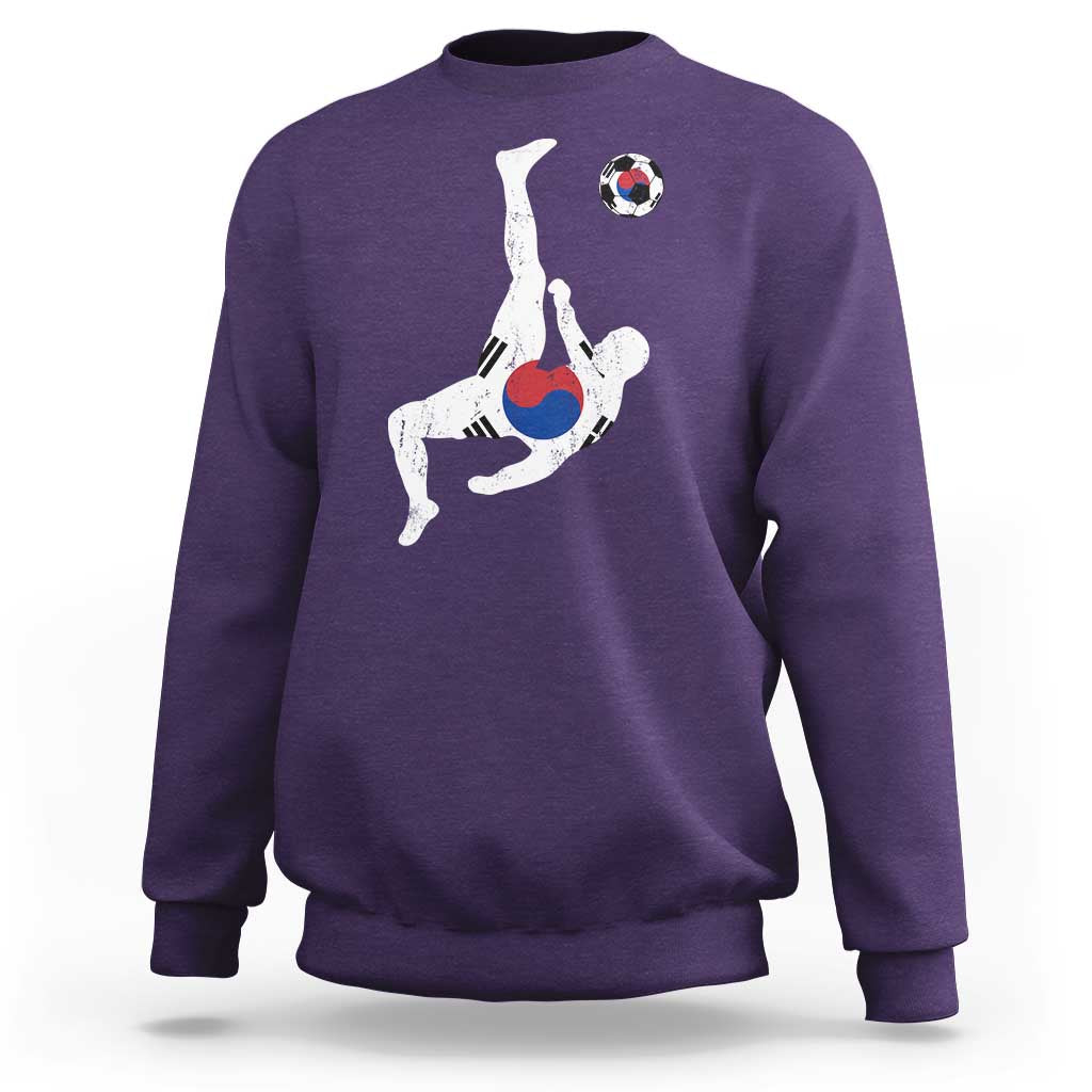 South Korea Soccer Sweatshirt Bicycle Kick Silhouette Korean Flag
