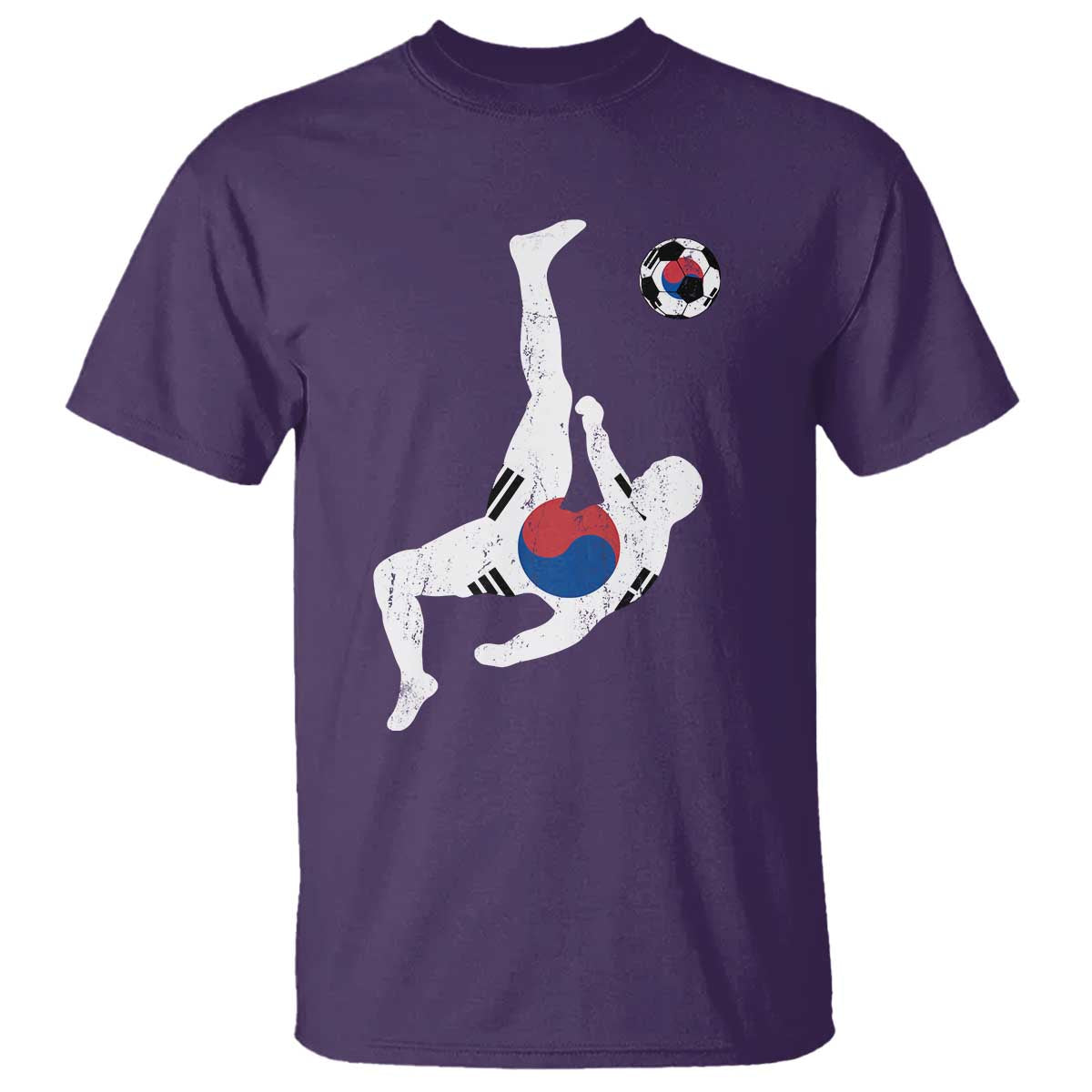 South Korea Soccer T Shirt Bicycle Kick Silhouette Korean Flag