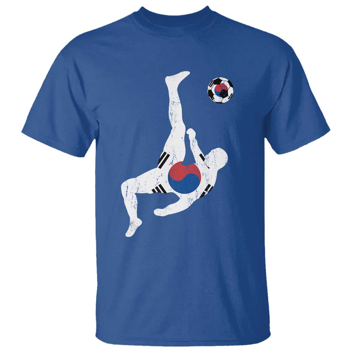 South Korea Soccer T Shirt Bicycle Kick Silhouette Korean Flag