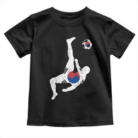 South Korea Soccer Toddler T Shirt Bicycle Kick Silhouette Korean Flag