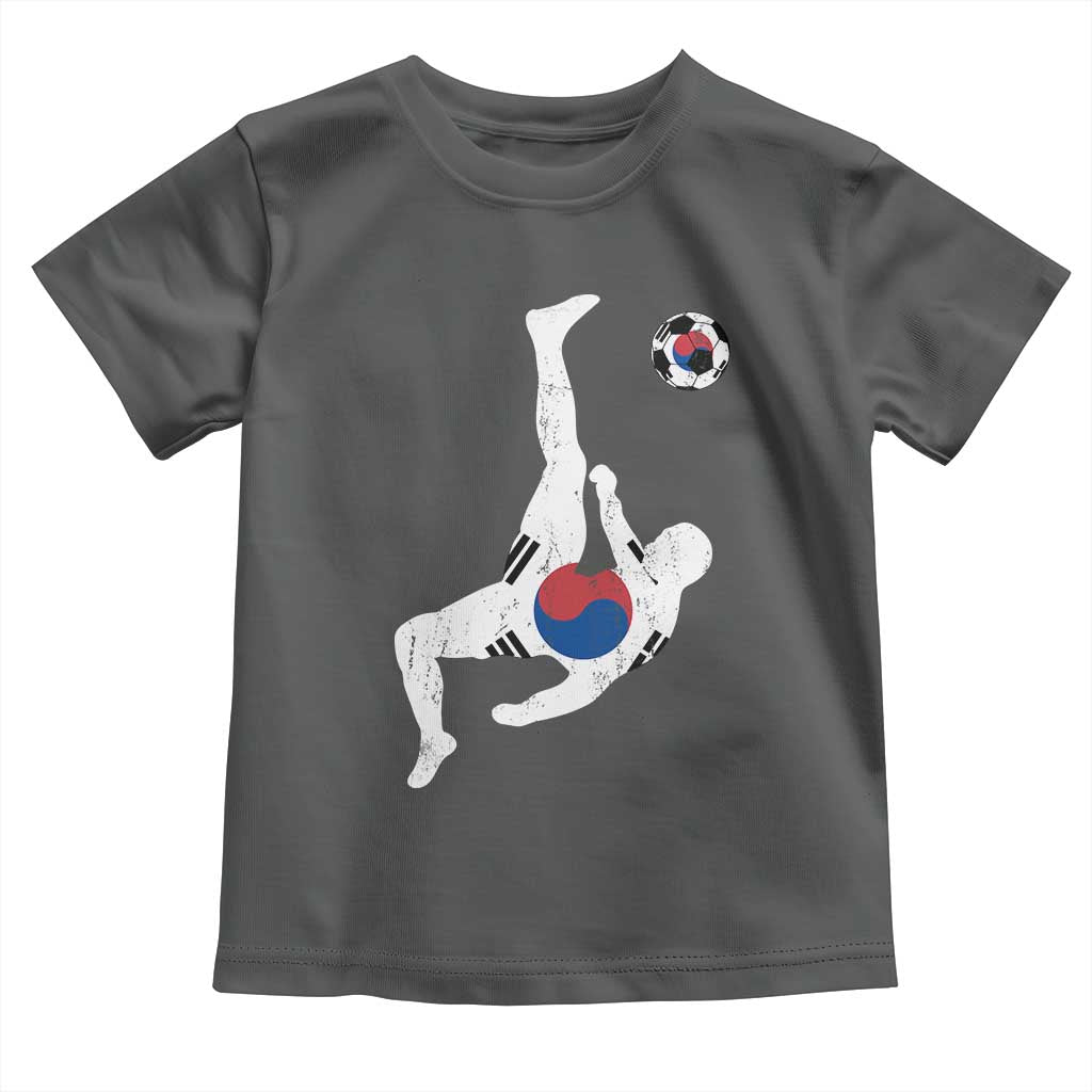 South Korea Soccer Toddler T Shirt Bicycle Kick Silhouette Korean Flag