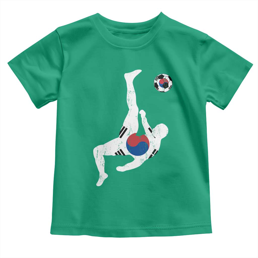 South Korea Soccer Toddler T Shirt Bicycle Kick Silhouette Korean Flag