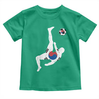 South Korea Soccer Toddler T Shirt Bicycle Kick Silhouette Korean Flag