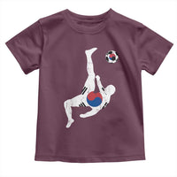 South Korea Soccer Toddler T Shirt Bicycle Kick Silhouette Korean Flag