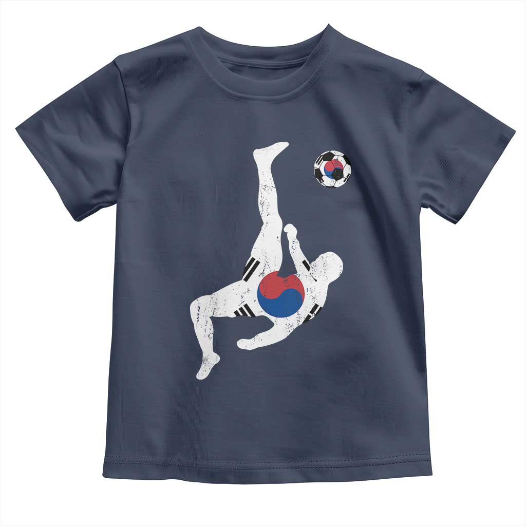 South Korea Soccer Toddler T Shirt Bicycle Kick Silhouette Korean Flag